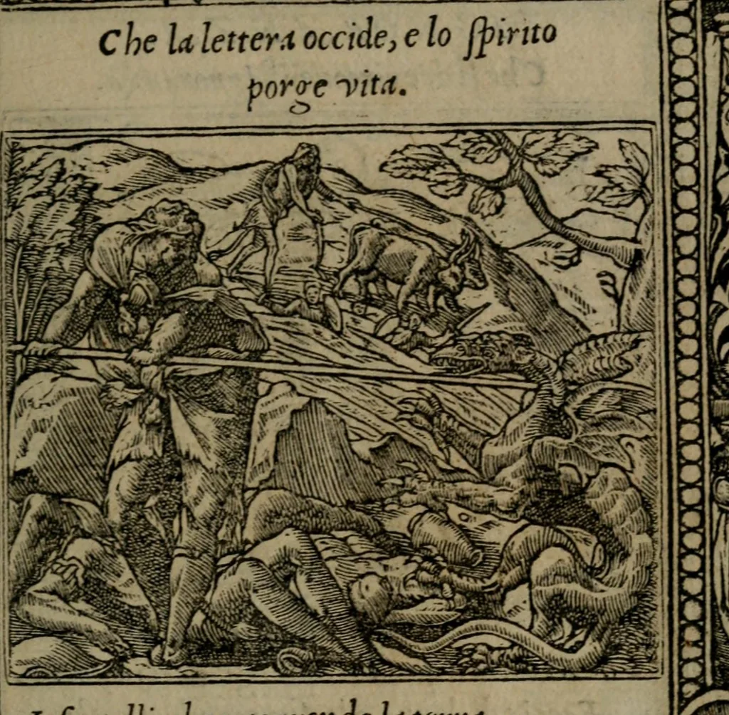 An illustration from Diverse imprese accommodate a diuerse moralità : con versi che i loro significati dichiarano insieme con molte altre nella lingua Italiana non piu tradotte, 1551, leaf 174