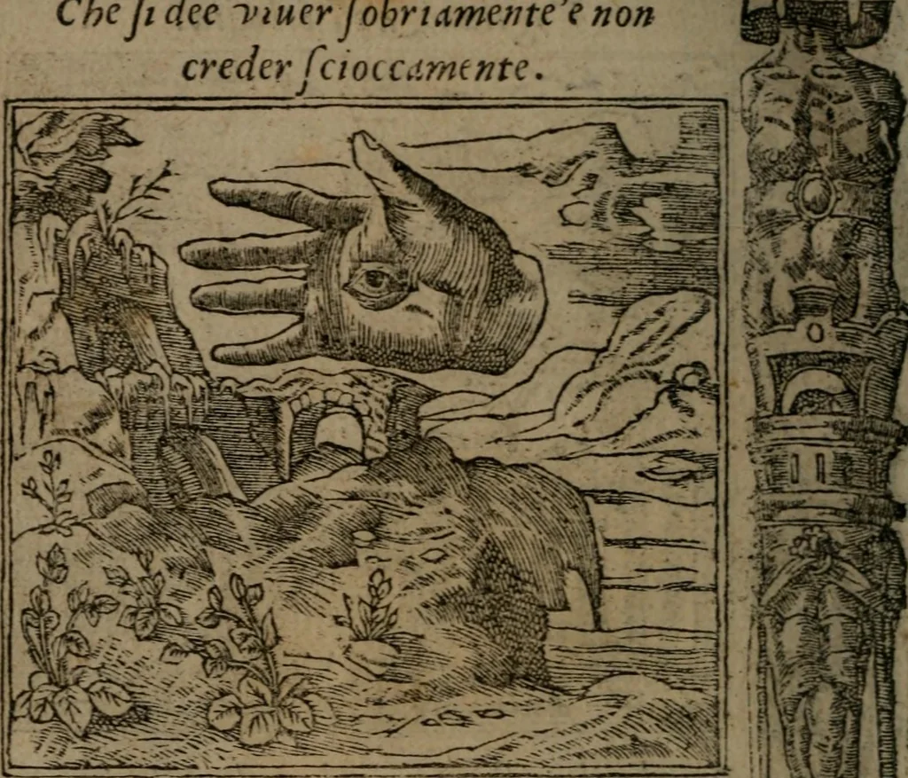 An illustration from Diverse imprese accommodate a diuerse moralità : con versi che i loro significati dichiarano insieme con molte altre nella lingua Italiana non piu tradotte, 1551, leaf 21