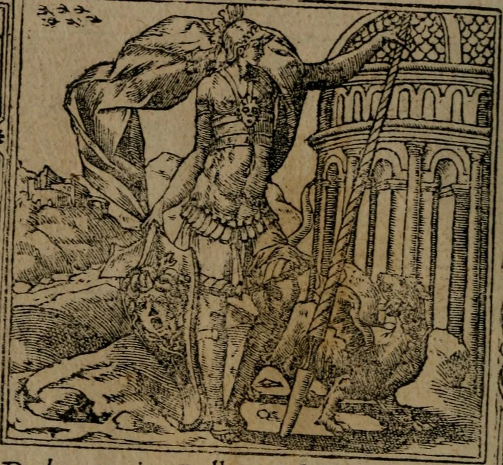 An illustration from Diverse imprese accommodate a diuerse moralità : con versi che i loro significati dichiarano insieme con molte altre nella lingua Italiana non piu tradotte, 1551, leaf 27