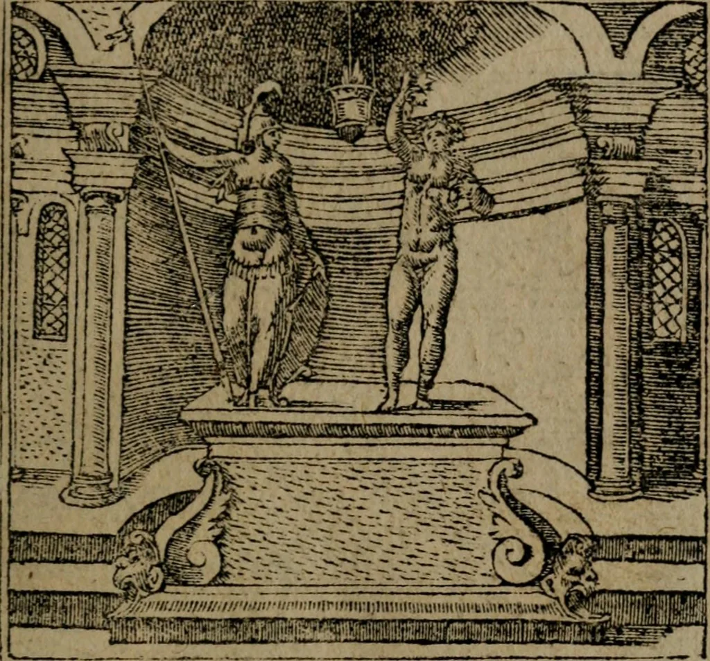 An illustration from Diverse imprese accommodate a diuerse moralità : con versi che i loro significati dichiarano insieme con molte altre nella lingua Italiana non piu tradotte, 1551, leaf 28