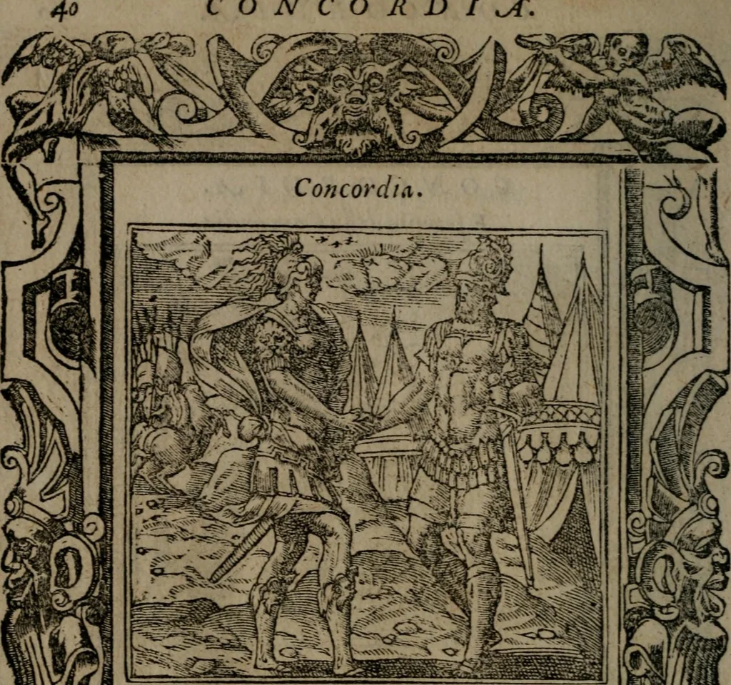 An illustration from Diverse imprese accommodate a diuerse moralità : con versi che i loro significati dichiarano insieme con molte altre nella lingua Italiana non piu tradotte, 1551, leaf 43