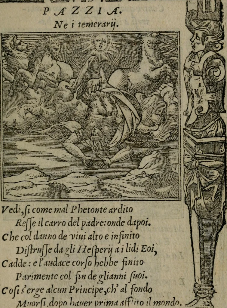 An illustration from Diverse imprese accommodate a diuerse moralità : con versi che i loro significati dichiarano insieme con molte altre nella lingua Italiana non piu tradotte, 1551, leaf 62