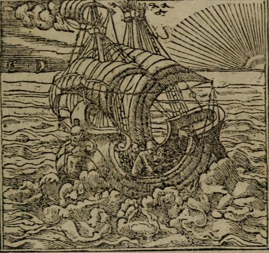 An illustration from Diverse imprese accommodate a diuerse moralità : con versi che i loro significati dichiarano insieme con molte altre nella lingua Italiana non piu tradotte, 1551, leaf 84