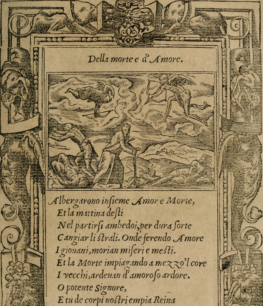 An illustration from Diverse imprese accomodate a diuerse moralità : con versi che i loro significati dichiarano : Tratte da gli Emblemi dell' Alciato, 1549, leaf 104