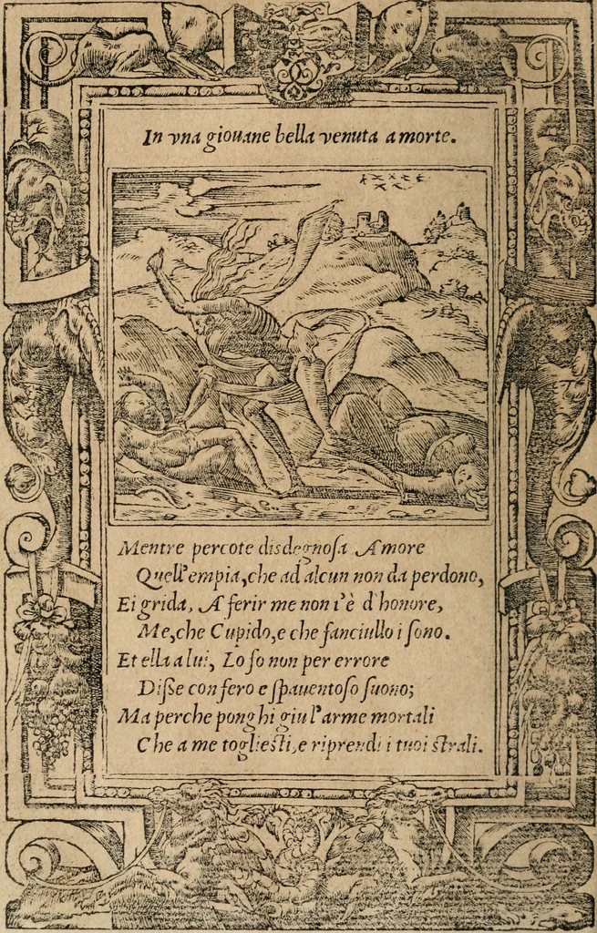 An illustration from Diverse imprese accomodate a diuerse moralità : con versi che i loro significati dichiarano : Tratte da gli Emblemi dell' Alciato, 1549, leaf 105