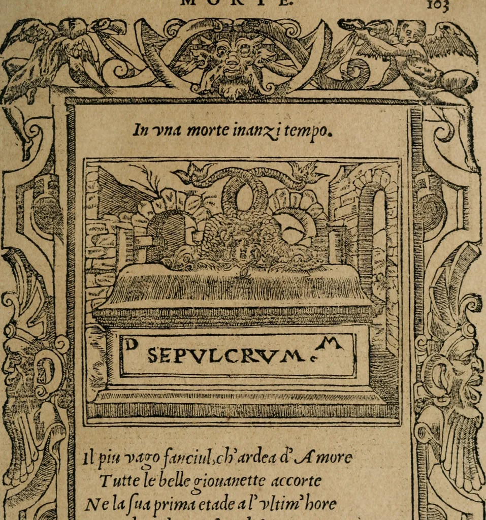 An illustration from Diverse imprese accomodate a diuerse moralità : con versi che i loro significati dichiarano : Tratte da gli Emblemi dell' Alciato, 1549, leaf 106