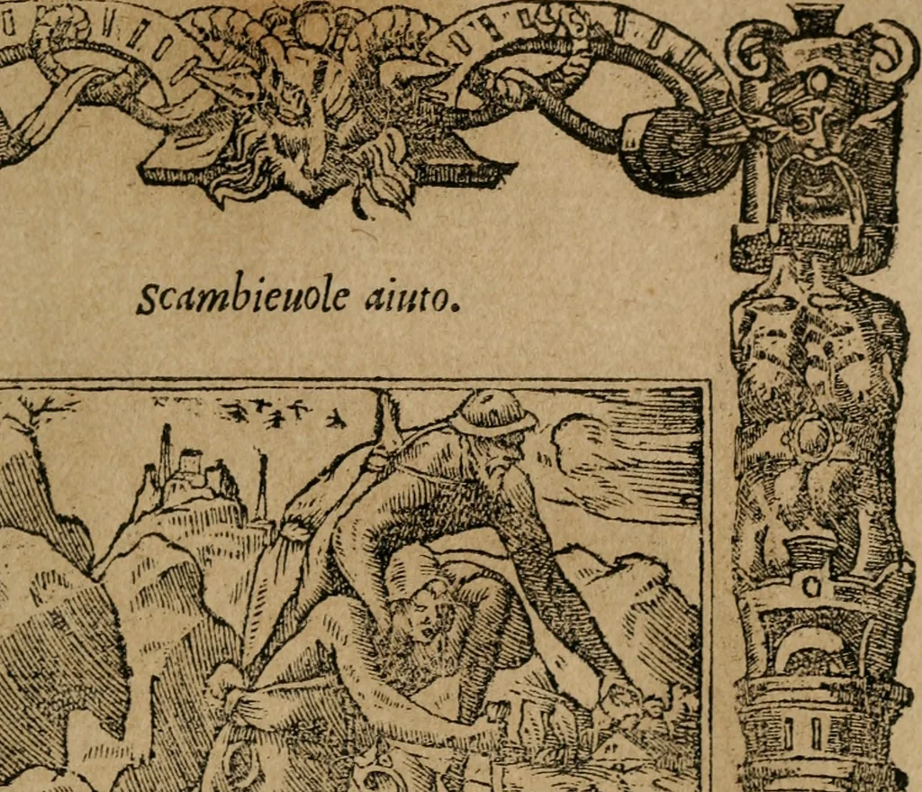 An illustration from Diverse imprese accomodate a diuerse moralità : con versi che i loro significati dichiarano : Tratte da gli Emblemi dell' Alciato, 1549, leaf 108