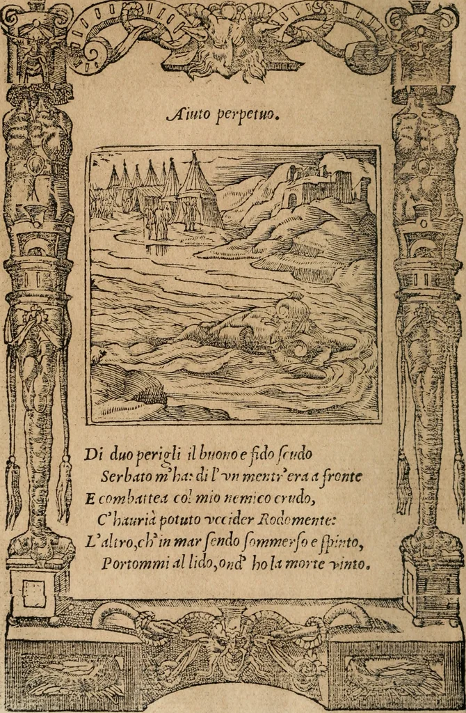 An illustration from Diverse imprese accomodate a diuerse moralità : con versi che i loro significati dichiarano : Tratte da gli Emblemi dell' Alciato, 1549, leaf 109