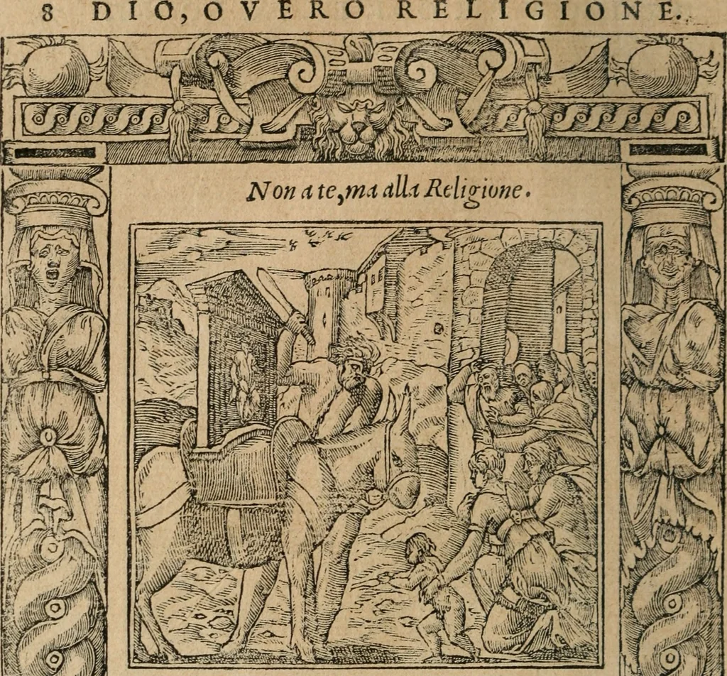 An illustration from Diverse imprese accomodate a diuerse moralità : con versi che i loro significati dichiarano : Tratte da gli Emblemi dell' Alciato, 1549, leaf 11