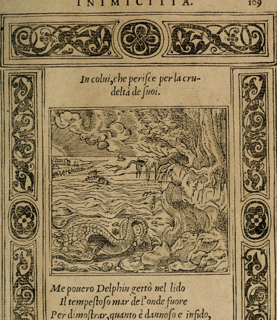 An illustration from Diverse imprese accomodate a diuerse moralità : con versi che i loro significati dichiarano : Tratte da gli Emblemi dell' Alciato, 1549, leaf 112