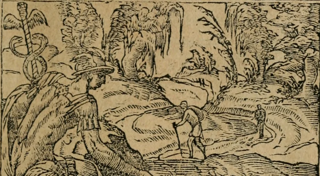 An illustration from Diverse imprese accomodate a diuerse moralità : con versi che i loro significati dichiarano : Tratte da gli Emblemi dell' Alciato, 1549, leaf 12