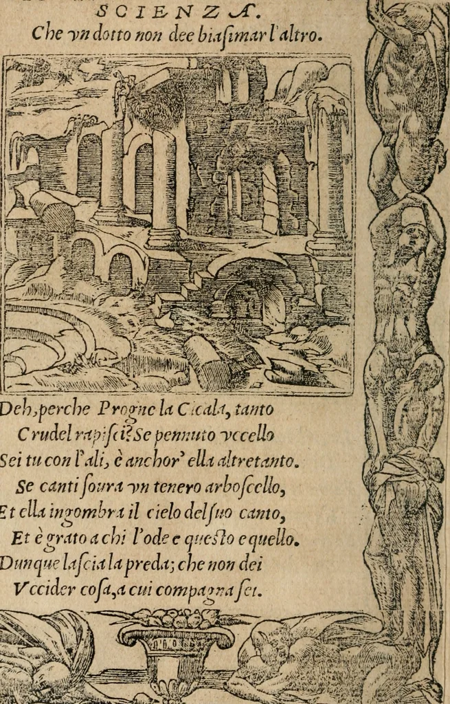 An illustration from Diverse imprese accomodate a diuerse moralità : con versi che i loro significati dichiarano : Tratte da gli Emblemi dell' Alciato, 1549, leaf 123