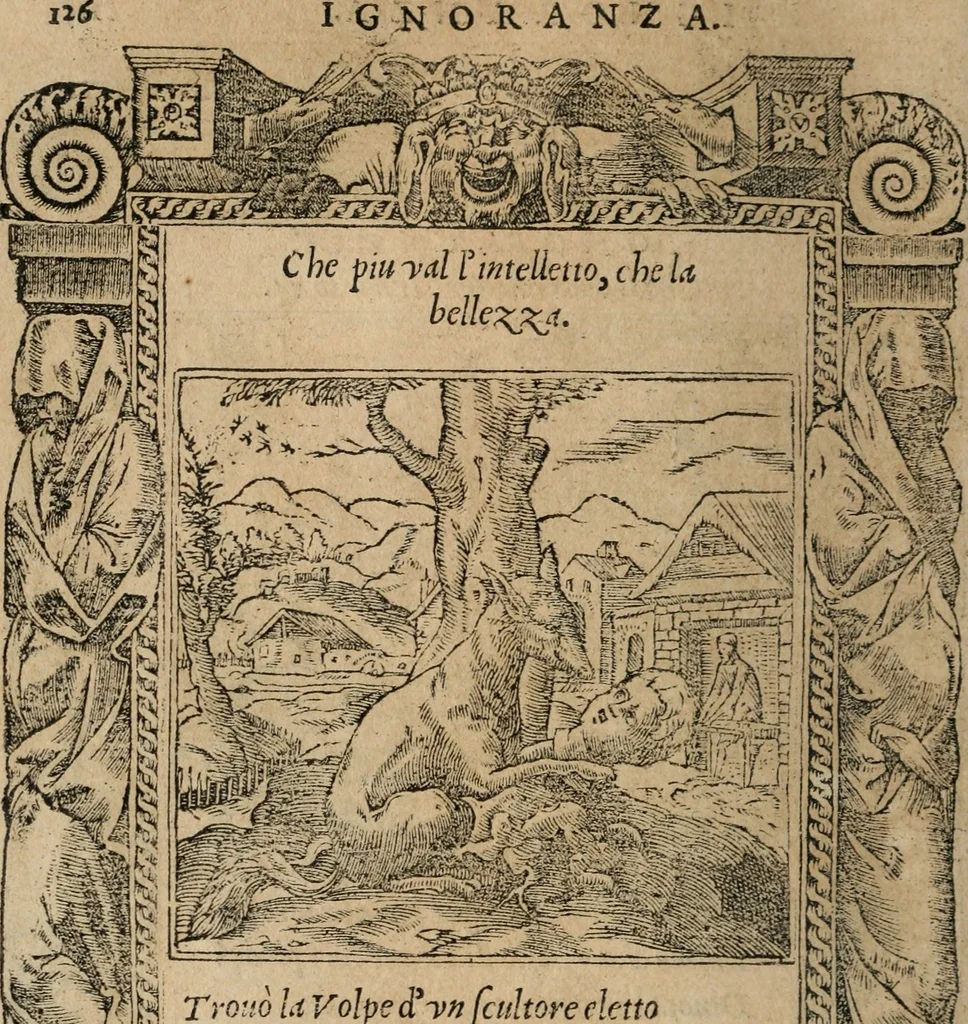 An illustration from Diverse imprese accomodate a diuerse moralità : con versi che i loro significati dichiarano : Tratte da gli Emblemi dell' Alciato, 1549, leaf 129