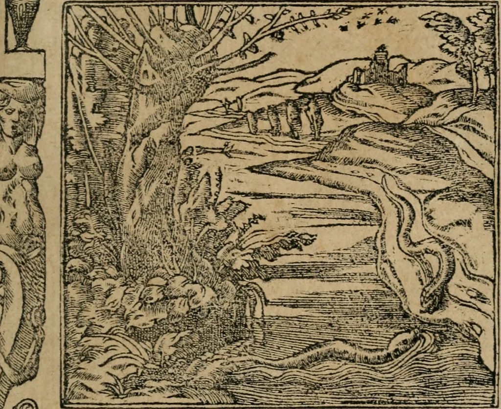 An illustration from Diverse imprese accomodate a diuerse moralità : con versi che i loro significati dichiarano : Tratte da gli Emblemi dell' Alciato, 1549, leaf 132
