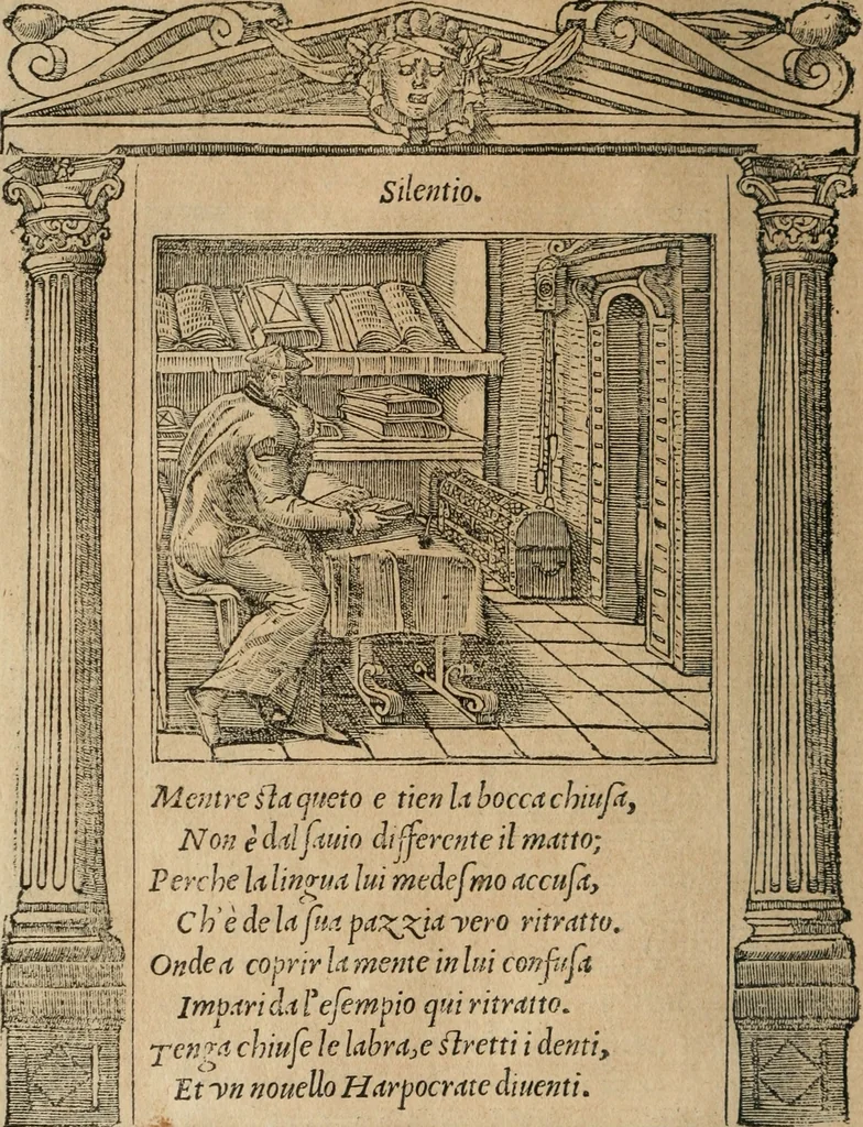 An illustration from Diverse imprese accomodate a diuerse moralità : con versi che i loro significati dichiarano : Tratte da gli Emblemi dell' Alciato, 1549, leaf 15