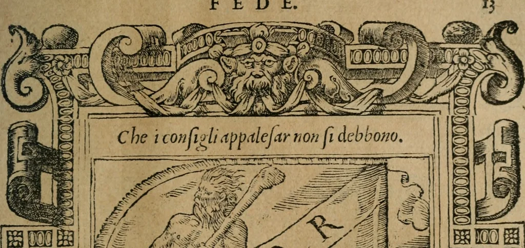 An illustration from Diverse imprese accomodate a diuerse moralità : con versi che i loro significati dichiarano : Tratte da gli Emblemi dell' Alciato, 1549, leaf 16