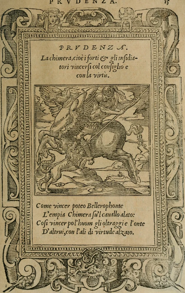 An illustration from Diverse imprese accomodate a diuerse moralità : con versi che i loro significati dichiarano : Tratte da gli Emblemi dell' Alciato, 1549, leaf 18