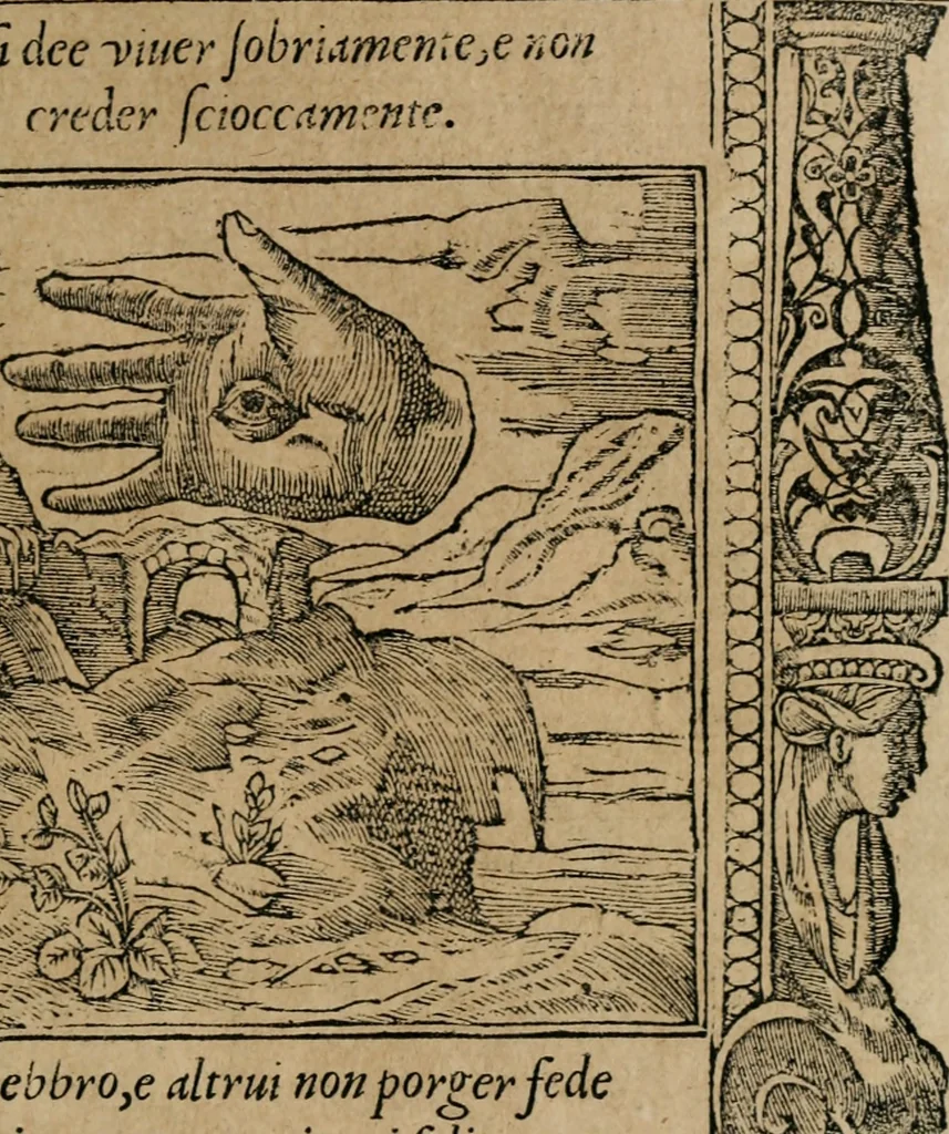 An illustration from Diverse imprese accomodate a diuerse moralità : con versi che i loro significati dichiarano : Tratte da gli Emblemi dell' Alciato, 1549, leaf 20