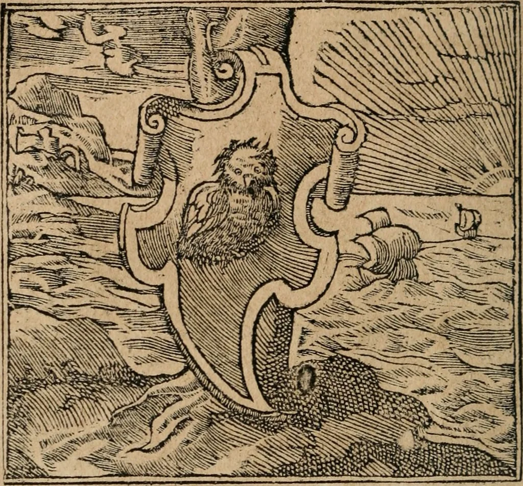 An illustration from Diverse imprese accomodate a diuerse moralità : con versi che i loro significati dichiarano : Tratte da gli Emblemi dell' Alciato, 1549, leaf 23