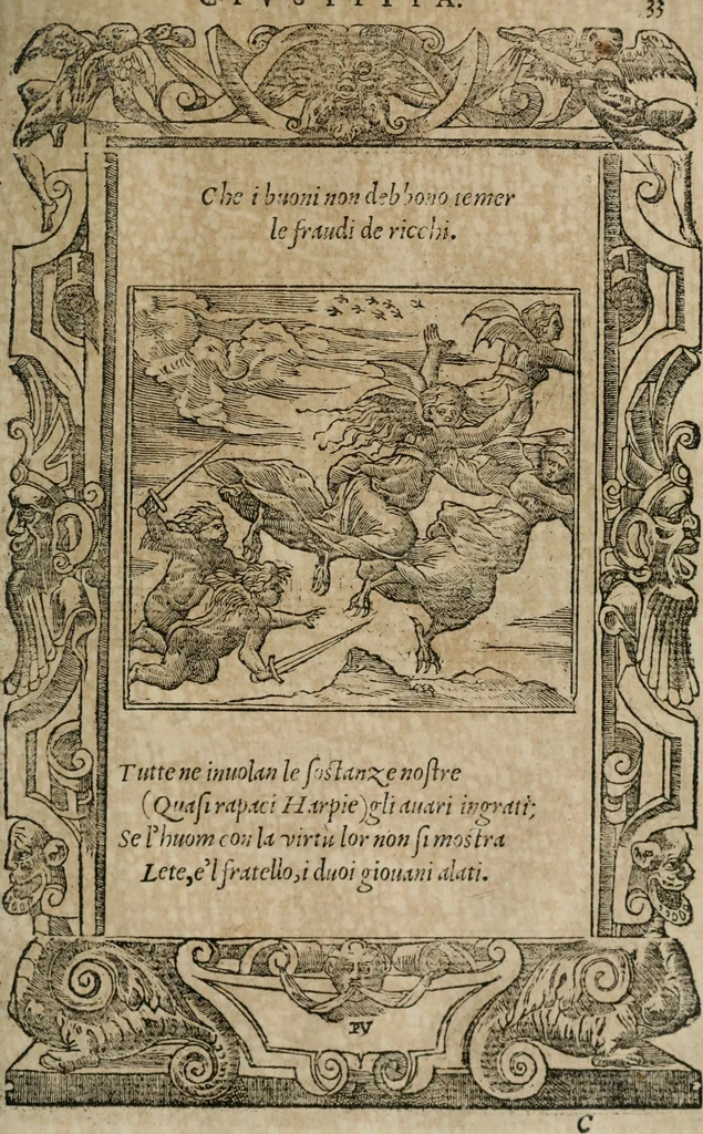An illustration from Diverse imprese accomodate a diuerse moralità : con versi che i loro significati dichiarano : Tratte da gli Emblemi dell' Alciato, 1549, leaf 36