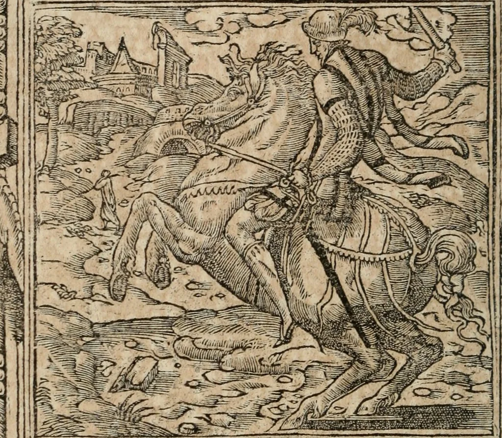 An illustration from Diverse imprese accomodate a diuerse moralità : con versi che i loro significati dichiarano : Tratte da gli Emblemi dell' Alciato, 1549, leaf 39
