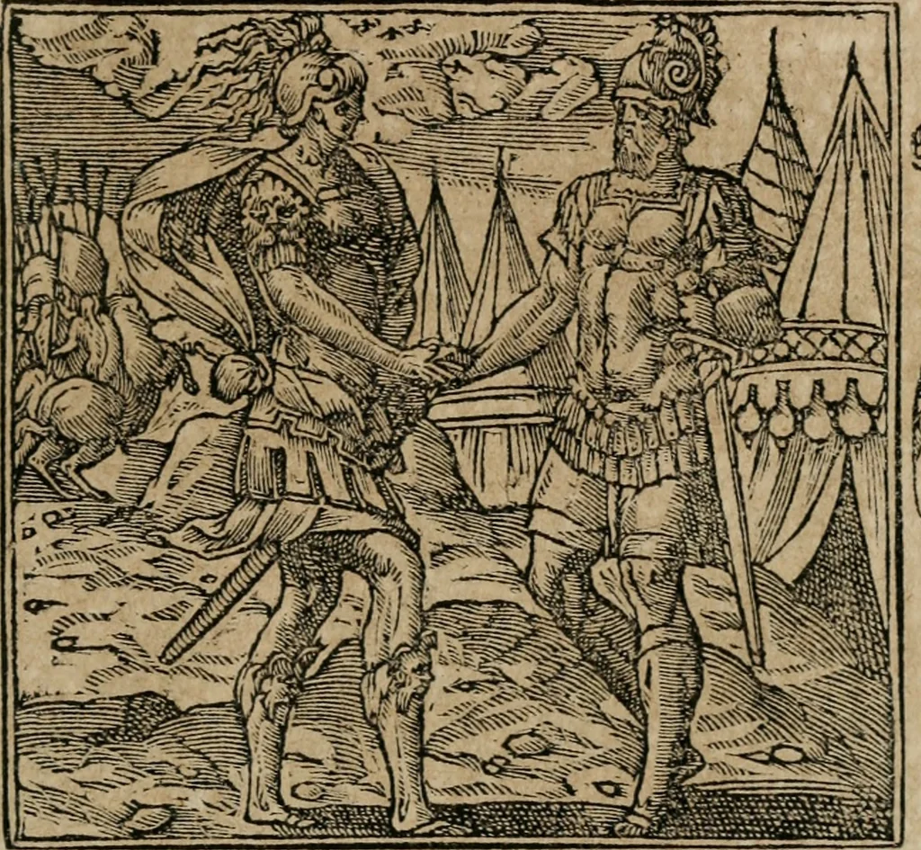 An illustration from Diverse imprese accomodate a diuerse moralità : con versi che i loro significati dichiarano : Tratte da gli Emblemi dell' Alciato, 1549, leaf 42