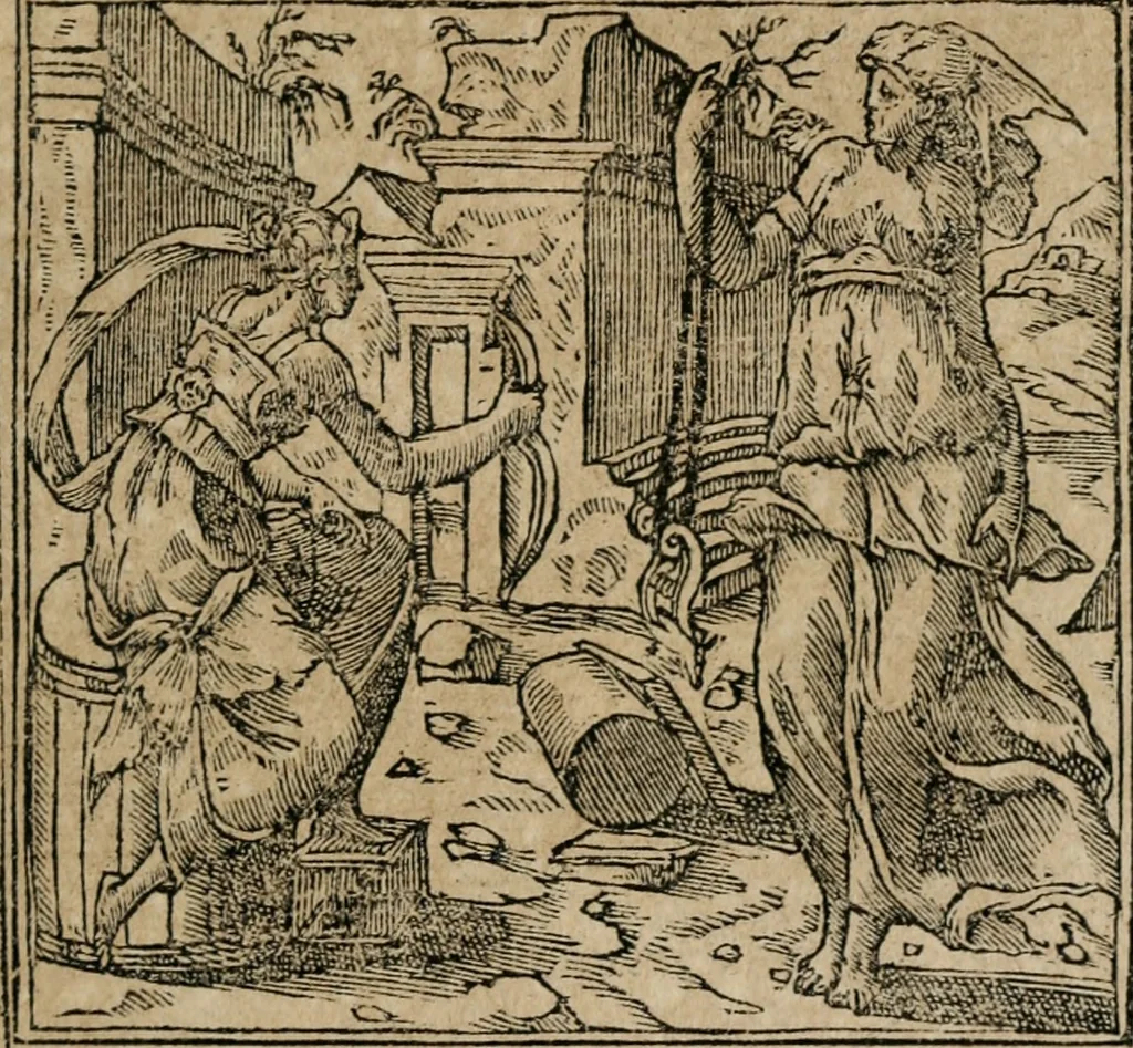 An illustration from Diverse imprese accomodate a diuerse moralità : con versi che i loro significati dichiarano : Tratte da gli Emblemi dell' Alciato, 1549, leaf 50