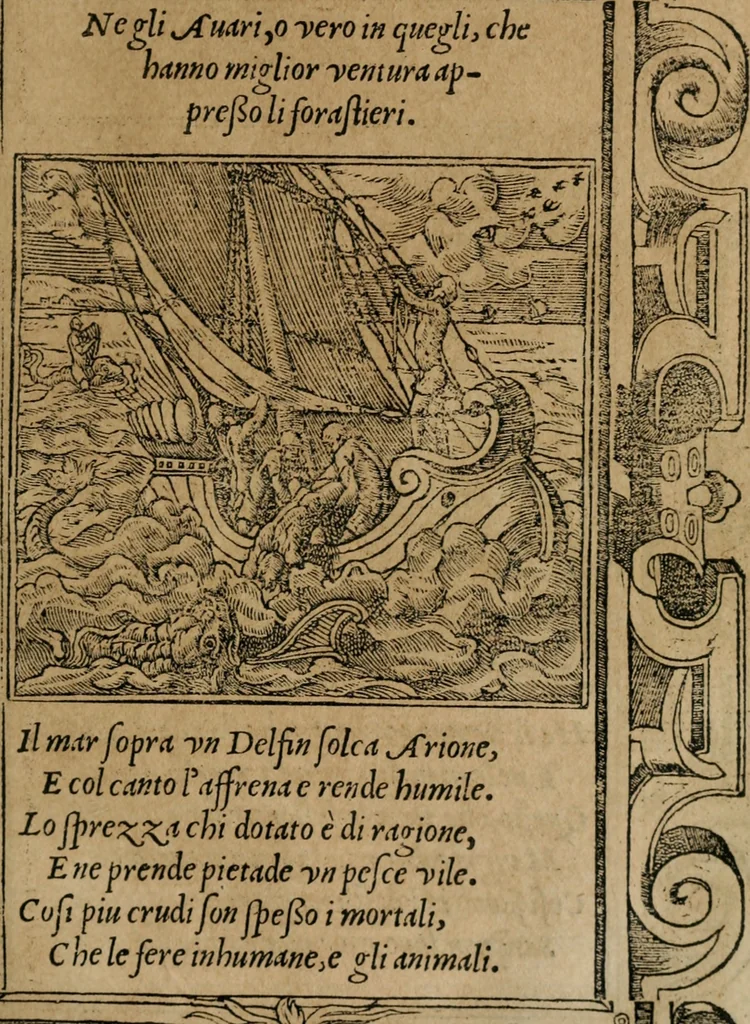 An illustration from Diverse imprese accomodate a diuerse moralità : con versi che i loro significati dichiarano : Tratte da gli Emblemi dell' Alciato, 1549, leaf 66