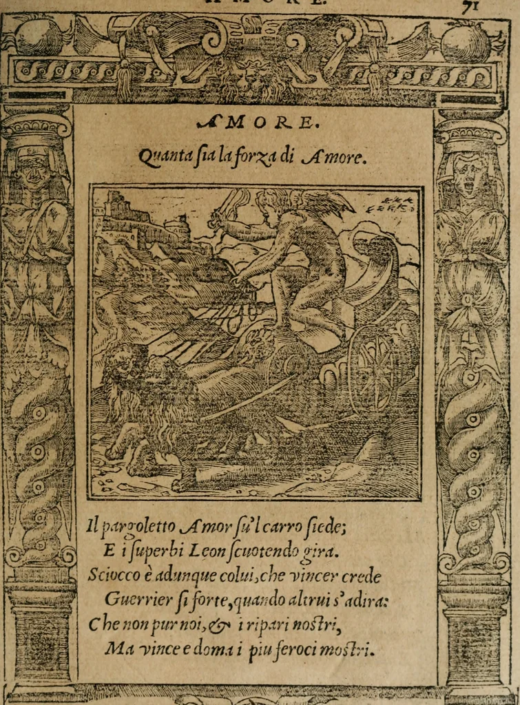 An illustration from Diverse imprese accomodate a diuerse moralità : con versi che i loro significati dichiarano : Tratte da gli Emblemi dell' Alciato, 1549, leaf 74