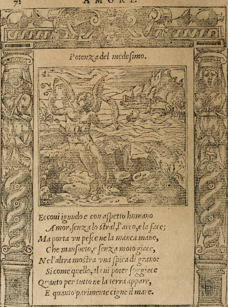 An illustration from Diverse imprese accomodate a diuerse moralità : con versi che i loro significati dichiarano : Tratte da gli Emblemi dell' Alciato, 1549, leaf 75