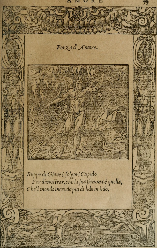 An illustration from Diverse imprese accomodate a diuerse moralità : con versi che i loro significati dichiarano : Tratte da gli Emblemi dell' Alciato, 1549, leaf 76