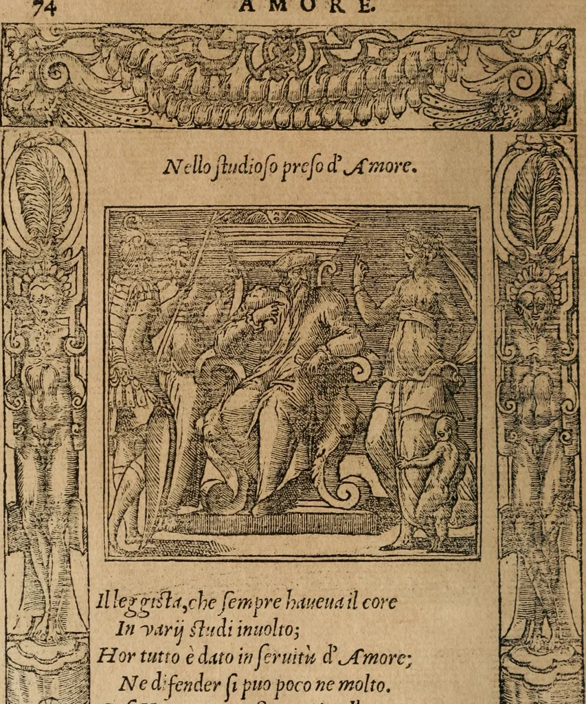 An illustration from Diverse imprese accomodate a diuerse moralità : con versi che i loro significati dichiarano : Tratte da gli Emblemi dell' Alciato, 1549, leaf 77
