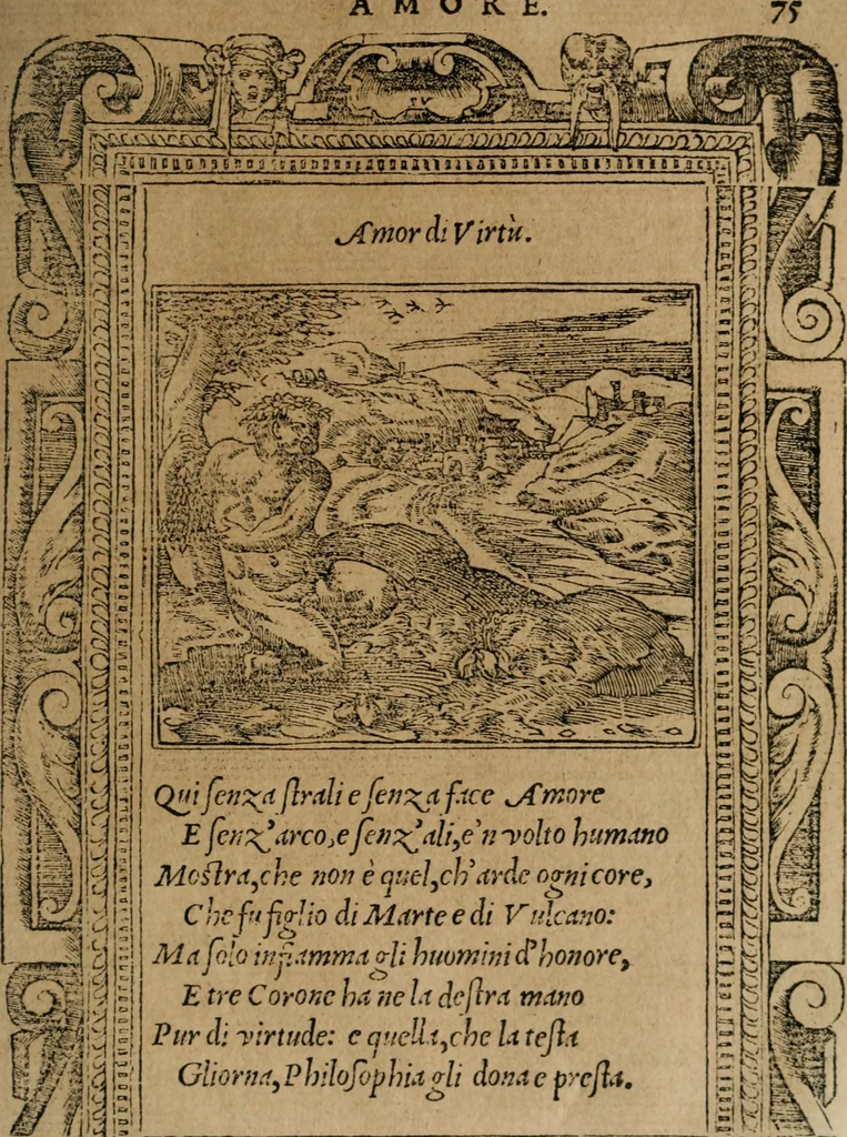 An illustration from Diverse imprese accomodate a diuerse moralità : con versi che i loro significati dichiarano : Tratte da gli Emblemi dell' Alciato, 1549, leaf 78