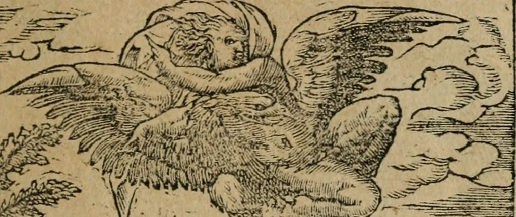 An illustration from Diverse imprese accomodate a diuerse moralità : con versi che i loro significati dichiarano : Tratte da gli Emblemi dell' Alciato, 1549, leaf 8