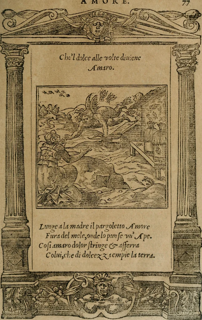An illustration from Diverse imprese accomodate a diuerse moralità : con versi che i loro significati dichiarano : Tratte da gli Emblemi dell' Alciato, 1549, leaf 80