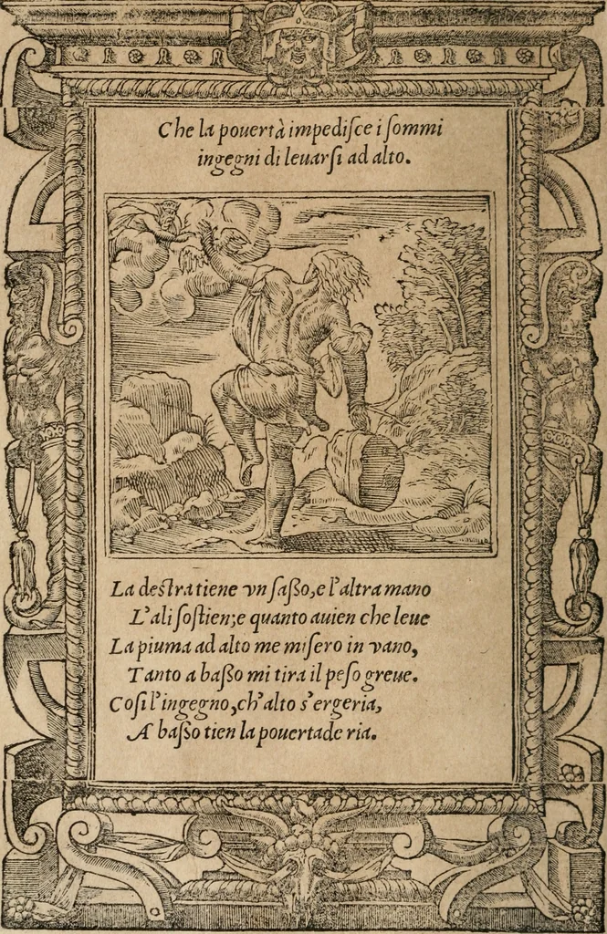 An illustration from Diverse imprese accomodate a diuerse moralità : con versi che i loro significati dichiarano : Tratte da gli Emblemi dell' Alciato, 1549, leaf 87