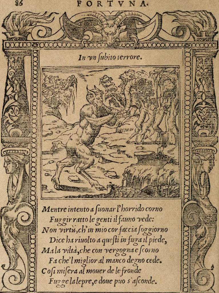An illustration from Diverse imprese accomodate a diuerse moralità : con versi che i loro significati dichiarano : Tratte da gli Emblemi dell' Alciato, 1549, leaf 89