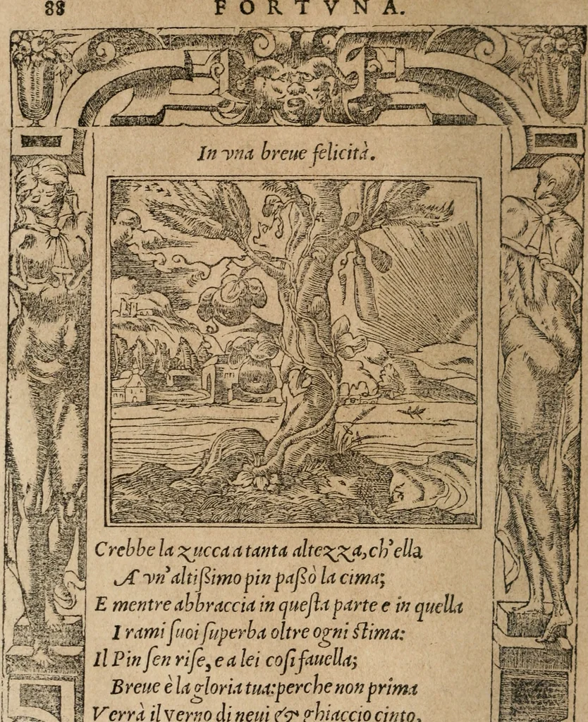 An illustration from Diverse imprese accomodate a diuerse moralità : con versi che i loro significati dichiarano : Tratte da gli Emblemi dell' Alciato, 1549, leaf 91