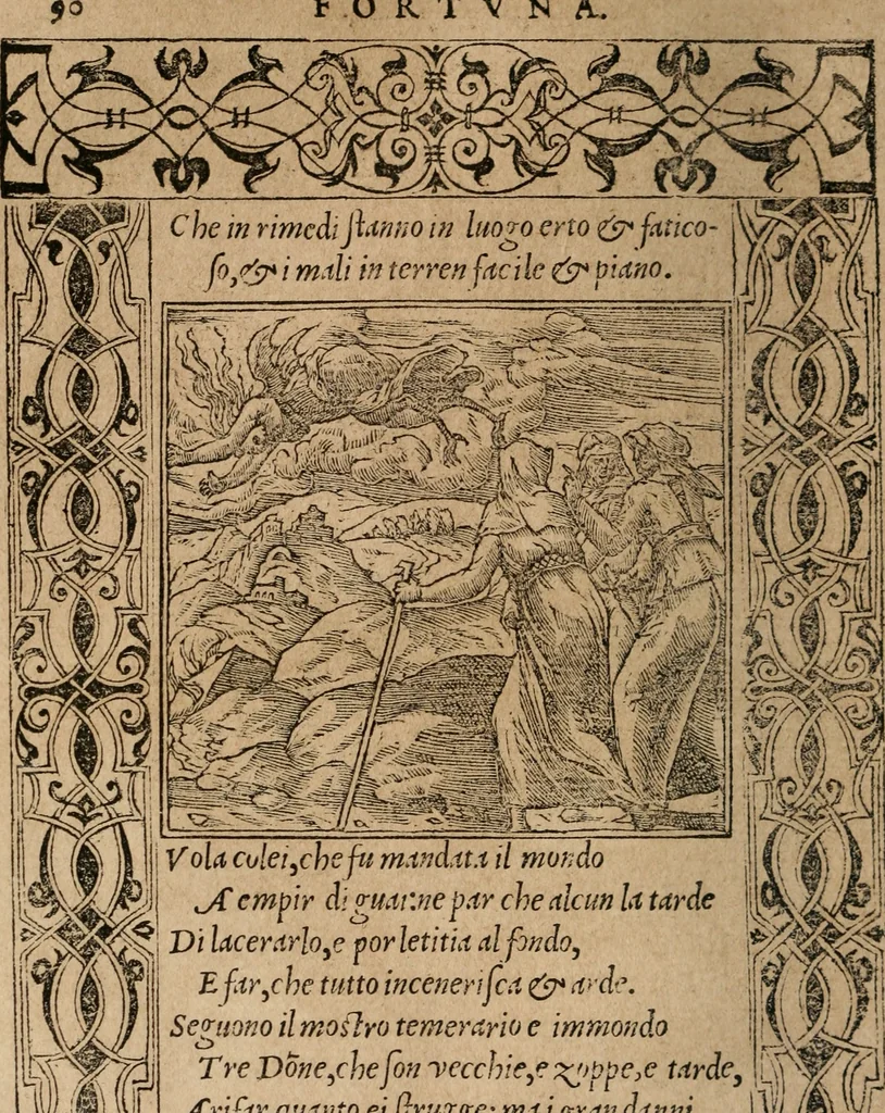 An illustration from Diverse imprese accomodate a diuerse moralità : con versi che i loro significati dichiarano : Tratte da gli Emblemi dell' Alciato, 1549, leaf 93