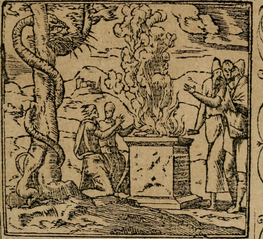 An illustration from Diverse imprese accomodate a diuerse moralità : con versi che i loro significati dichiarano : Tratte da gli Emblemi dell' Alciato, 1549, leaf 94