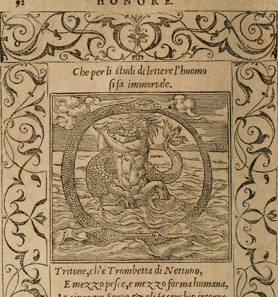 An illustration from Diverse imprese accomodate a diuerse moralità : con versi che i loro significati dichiarano : Tratte da gli Emblemi dell' Alciato, 1549, leaf 95