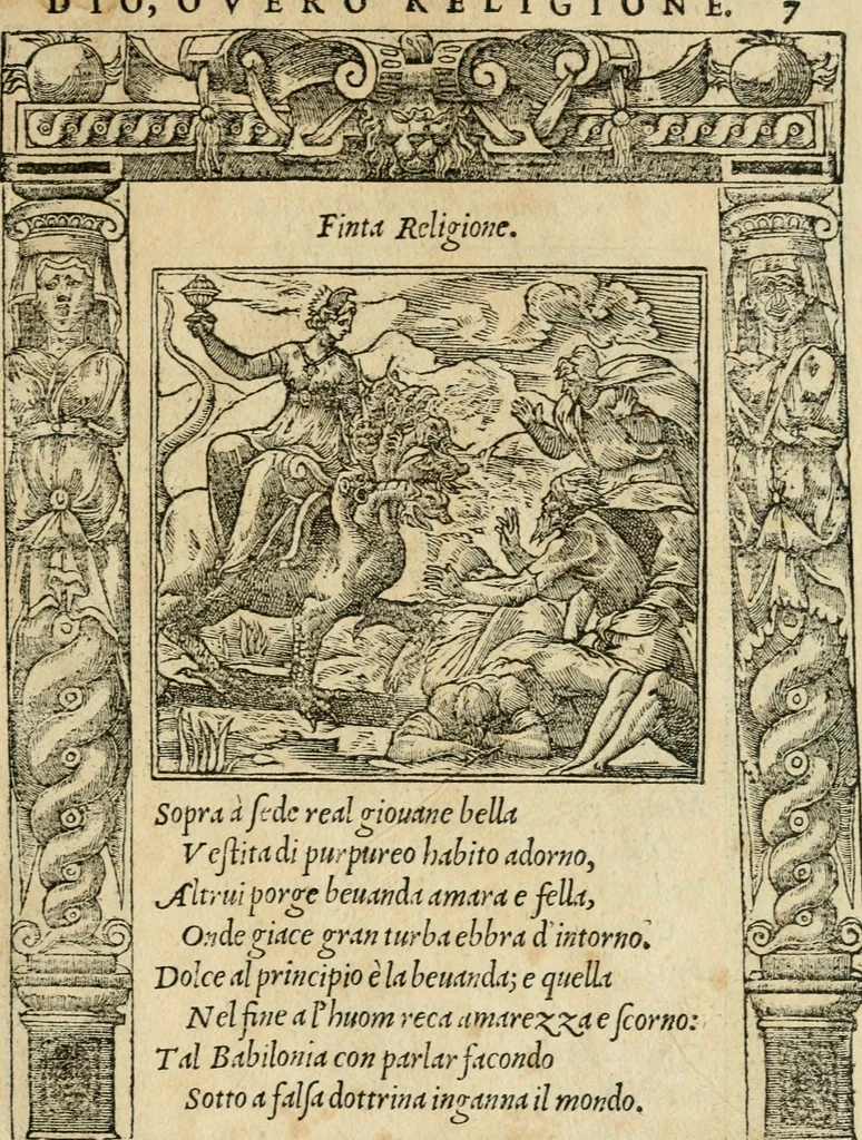 An illustration from Diverse imprese accommodate a diuerse moralità : con versi che i loro significati dichiarano : tratte da gli emblemi dell'Alciato, 1549, leaf 10