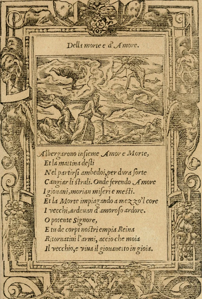 An illustration from Diverse imprese accommodate a diuerse moralità : con versi che i loro significati dichiarano : tratte da gli emblemi dell'Alciato, 1549, leaf 104