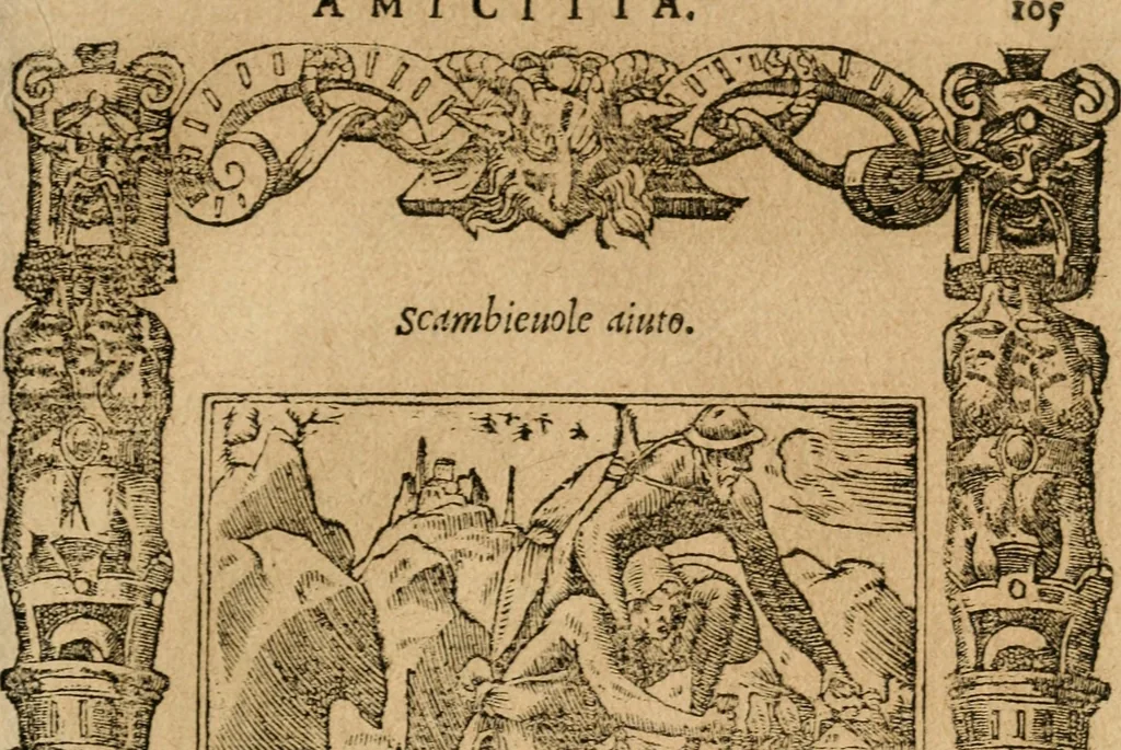 An illustration from Diverse imprese accommodate a diuerse moralità : con versi che i loro significati dichiarano : tratte da gli emblemi dell'Alciato, 1549, leaf 108