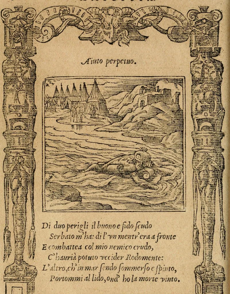 An illustration from Diverse imprese accommodate a diuerse moralità : con versi che i loro significati dichiarano : tratte da gli emblemi dell'Alciato, 1549, leaf 109