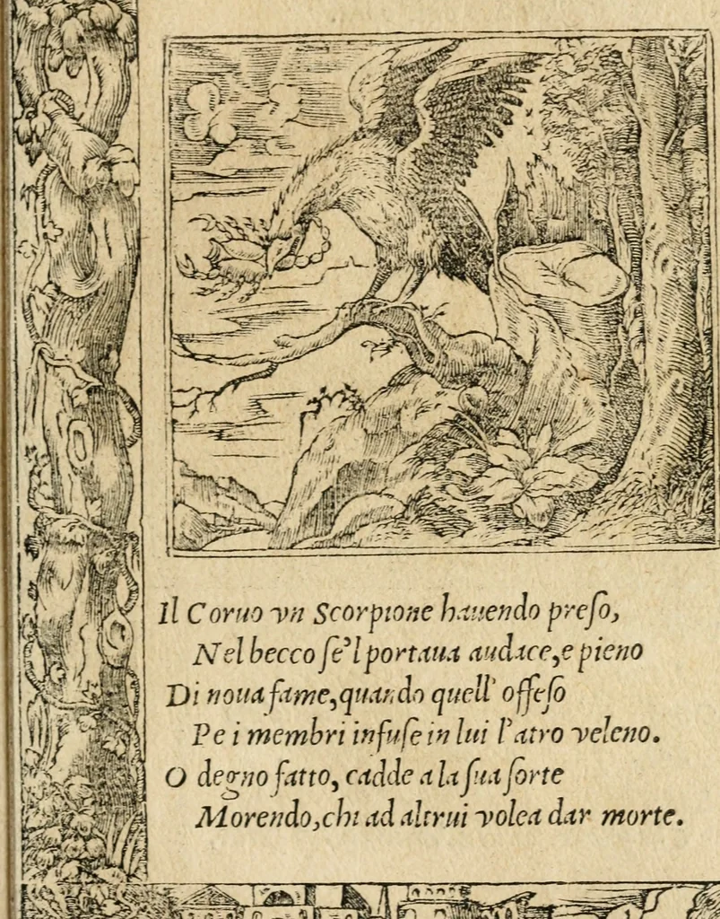 An illustration from Diverse imprese accommodate a diuerse moralità : con versi che i loro significati dichiarano : tratte da gli emblemi dell'Alciato, 1549, leaf 116