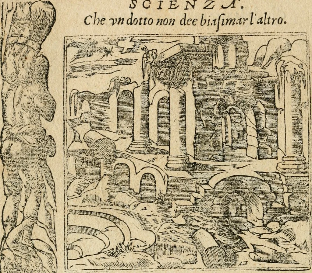 An illustration from Diverse imprese accommodate a diuerse moralità : con versi che i loro significati dichiarano : tratte da gli emblemi dell'Alciato, 1549, leaf 123