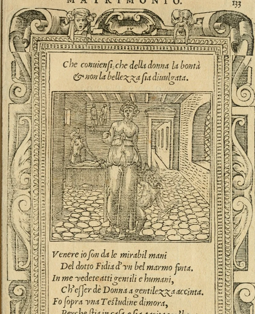 An illustration from Diverse imprese accommodate a diuerse moralità : con versi che i loro significati dichiarano : tratte da gli emblemi dell'Alciato, 1549, leaf 136