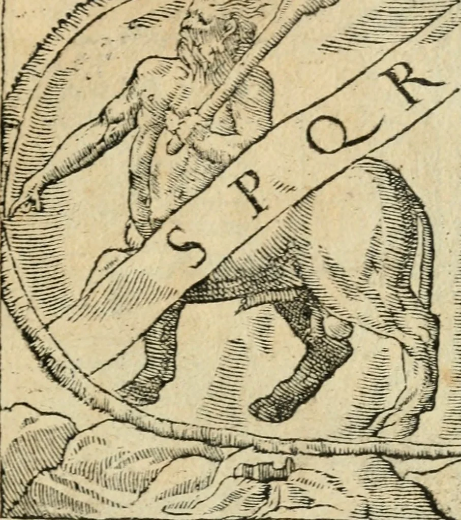 An illustration from Diverse imprese accommodate a diuerse moralità : con versi che i loro significati dichiarano : tratte da gli emblemi dell'Alciato, 1549, leaf 16