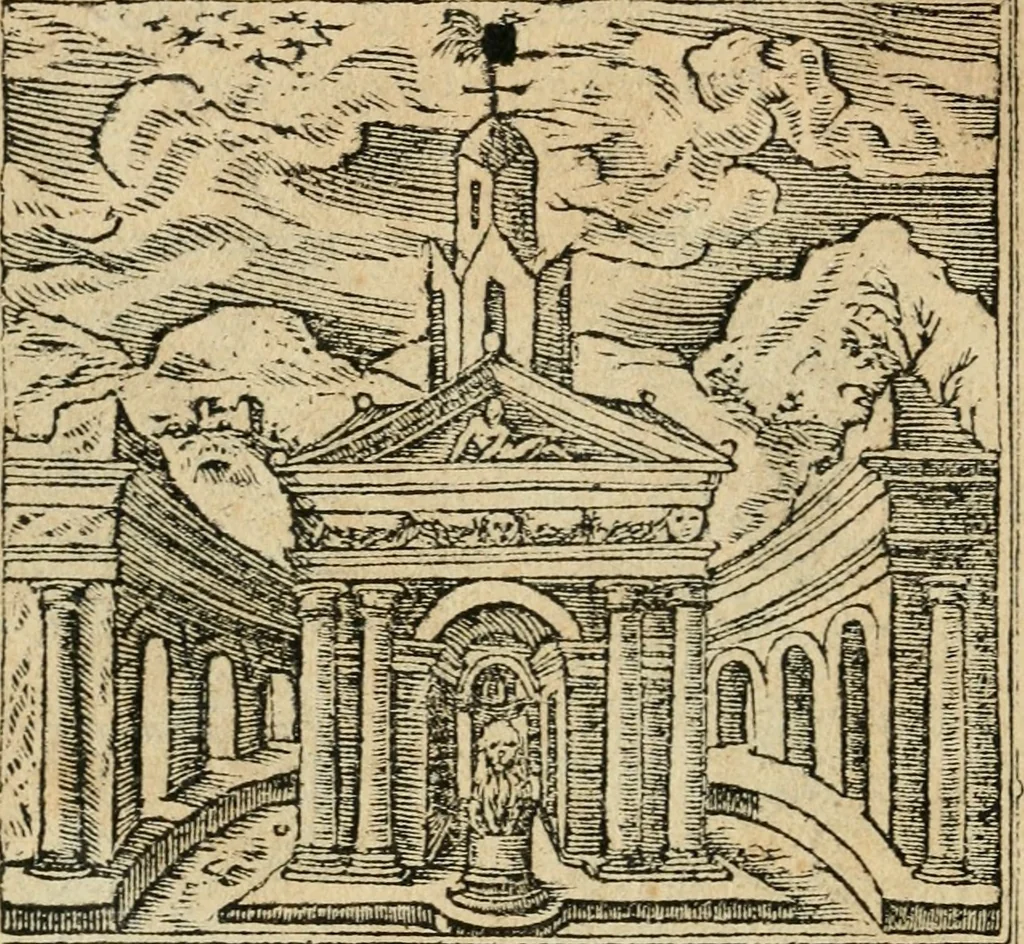 An illustration from Diverse imprese accommodate a diuerse moralità : con versi che i loro significati dichiarano : tratte da gli emblemi dell'Alciato, 1549, leaf 19